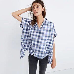 Madewell Women's Linus Plaid Central Open-Back Shirt - XXS